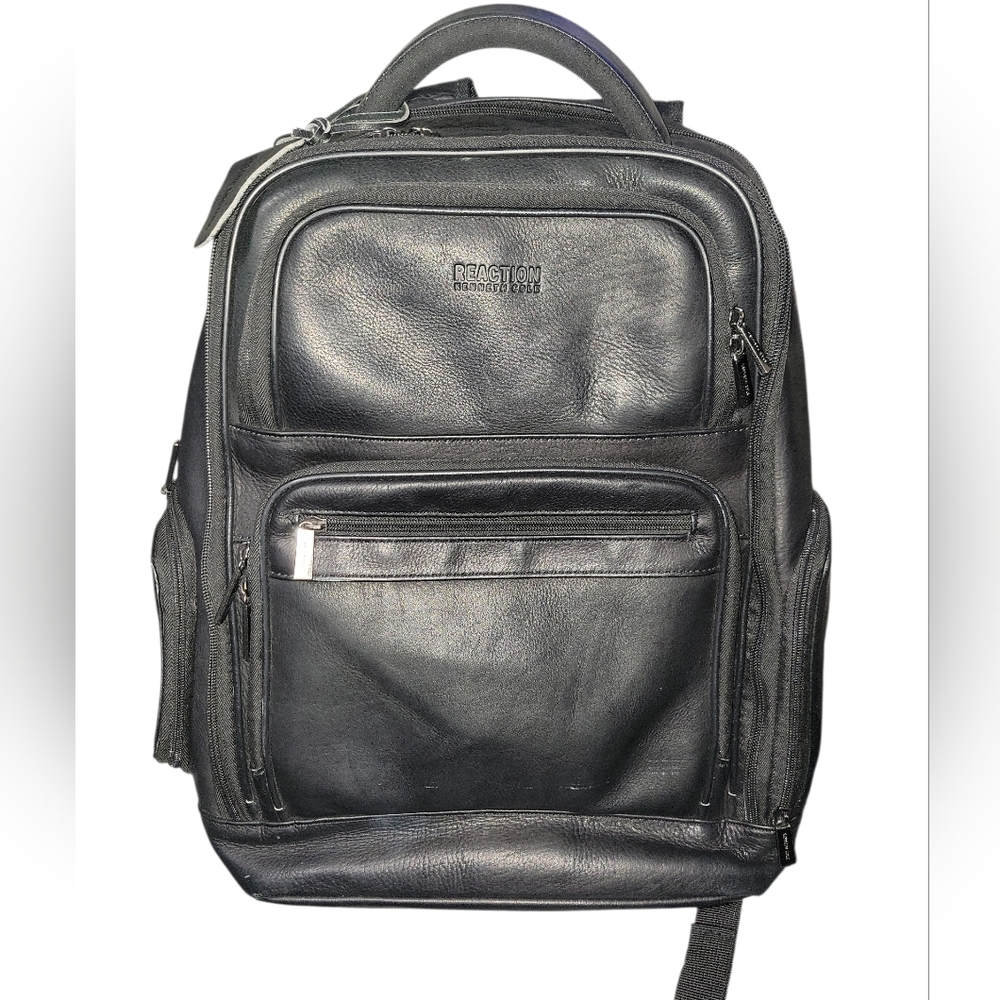 NWOT Kenneth Cole Black Leather Fullsize Backpack
